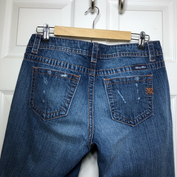 Miss Me Jeans Cotton Distress Ripped Blue Wash MidRise Boyfriend Ankle Jeans 27 - Picture 5 of 15